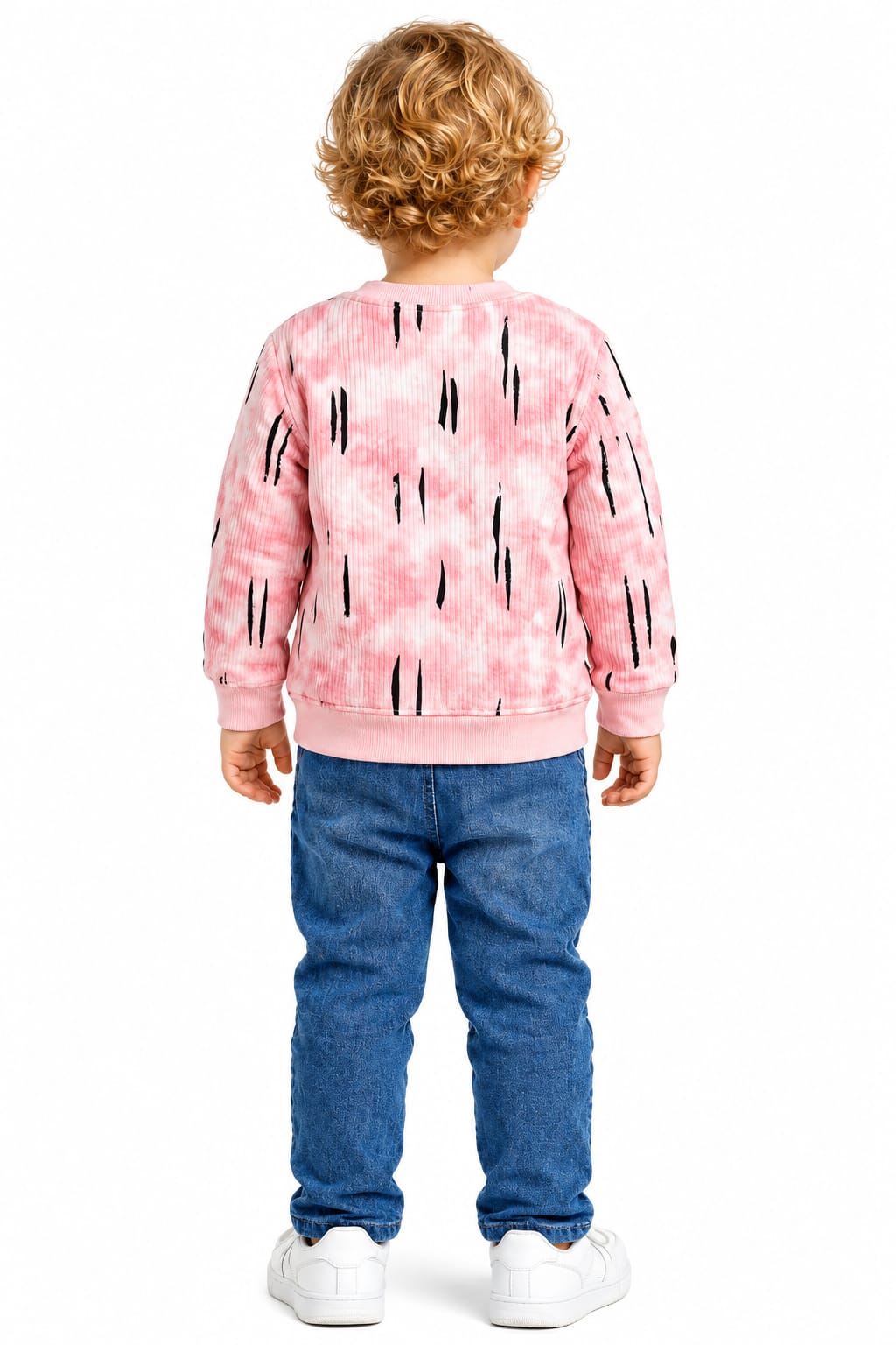 Boys Full Sleeve Jacquard Sweatshirt with Blue Denim Jeans – Stylish Kids Outfit